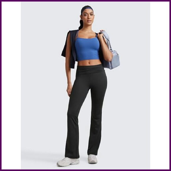 High Waist Flare Yoga Pants 31" Inseam Moisture Wicking Lounge Wear - Picture 4 of 6